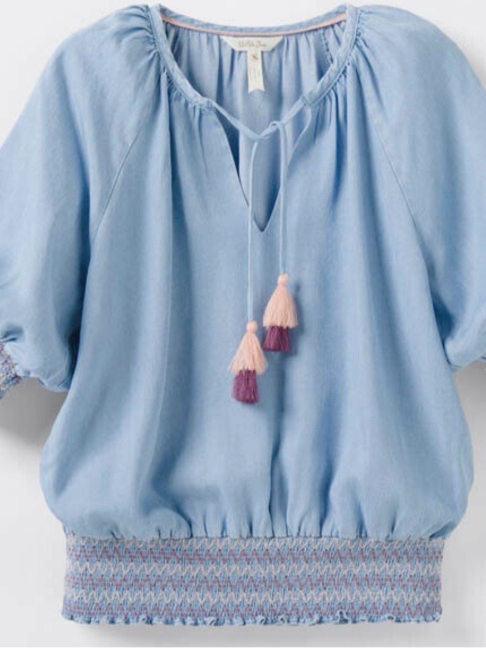 Matilda Jane Light Blue Tassel Peasant Blouse